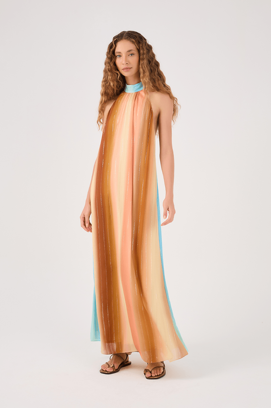 Cut-Out Lurex Recanto Print Dress