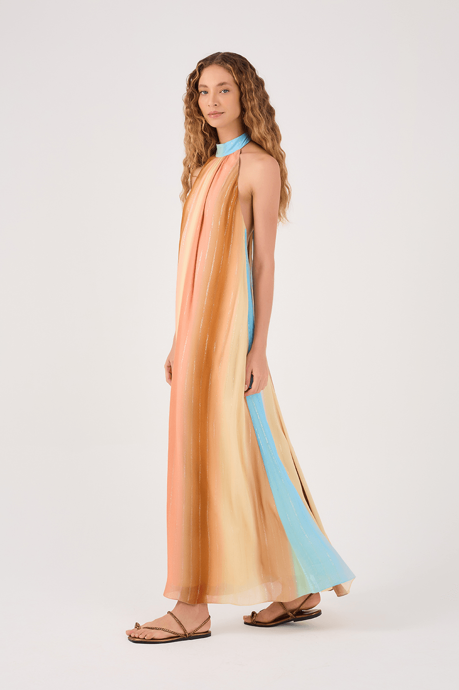 Cut-Out Lurex Recanto Print Dress