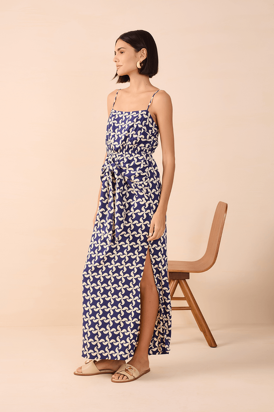 Catavento Print Midi Dress