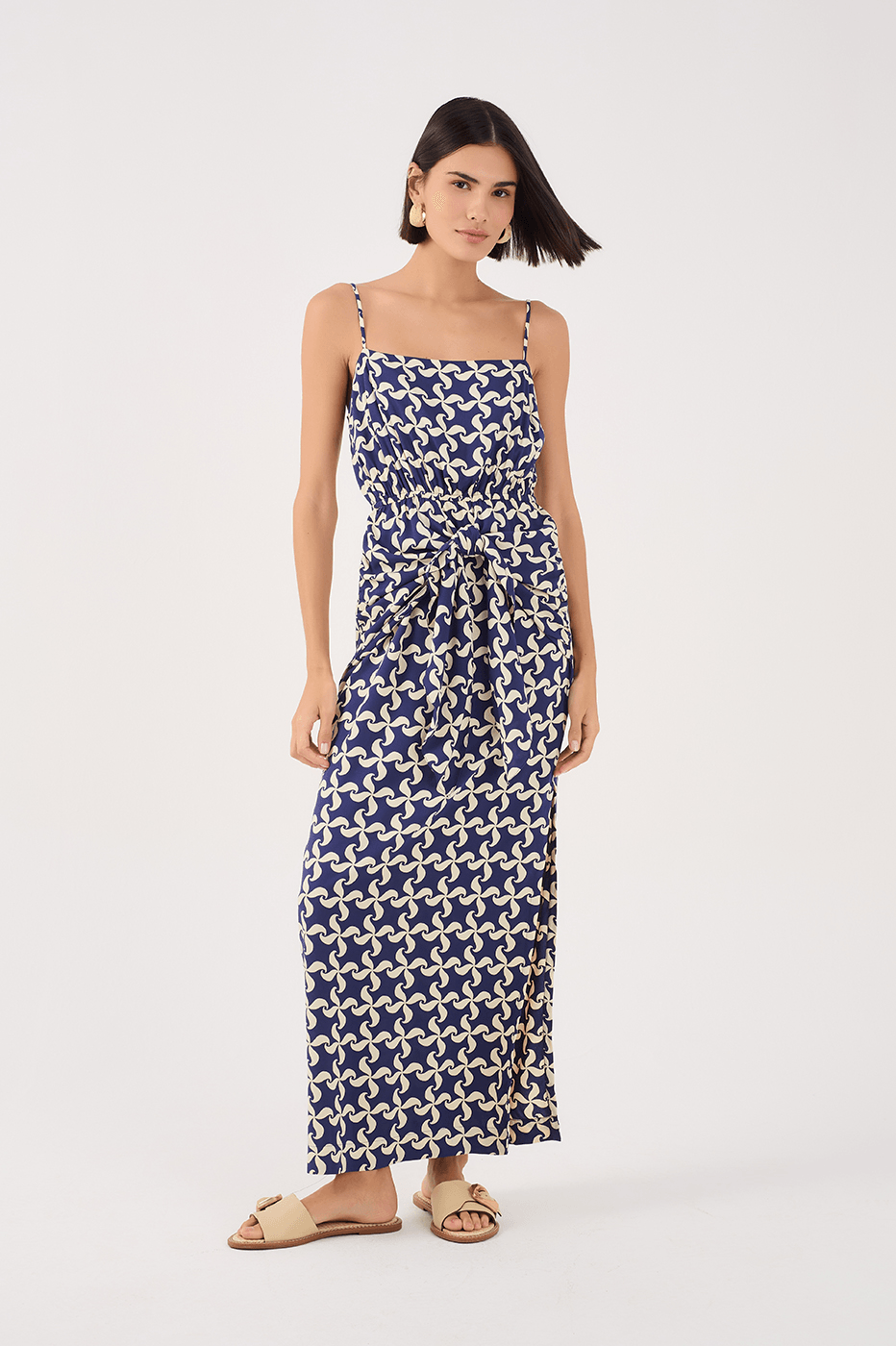 Catavento Print Midi Dress