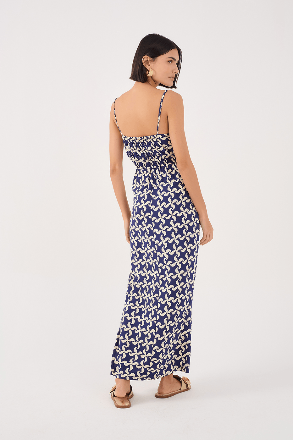 Catavento Print Midi Dress