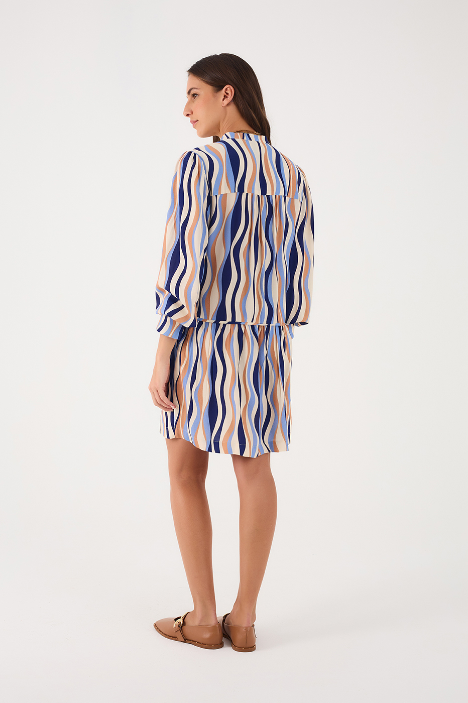 Blue Carioca Print Crepe Dress_7