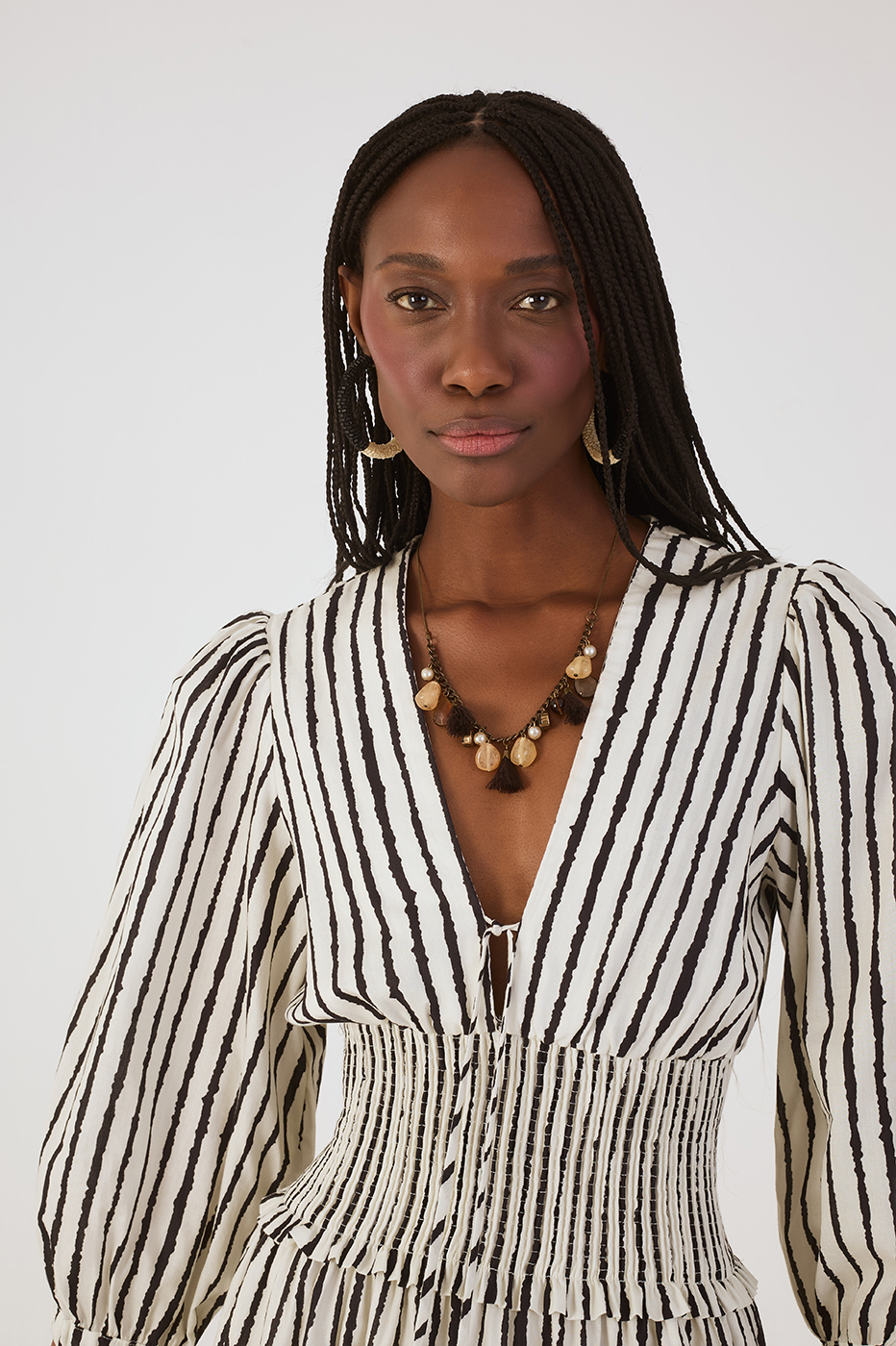 Bicolor Icarai V Neck  Midi Dress_4