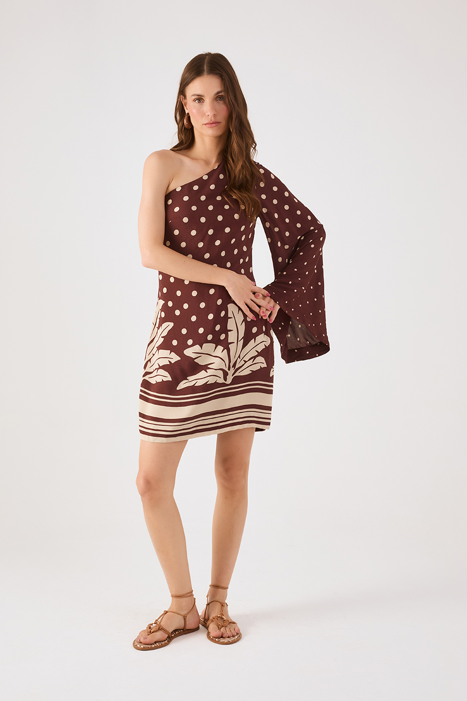 Brown Palma One-Shoulder Mini Dress_2