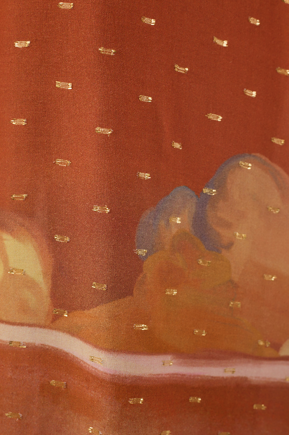 Orange Mare Alta Lurex Front Cut-Out Ties Maxi Dress_7