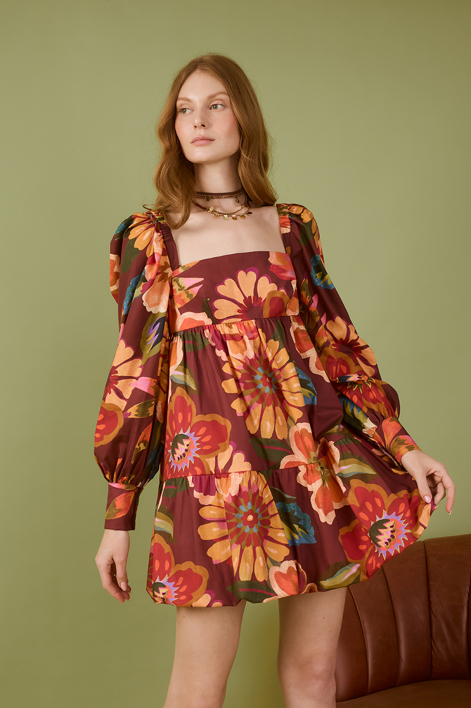 Garden Print Mini Dress