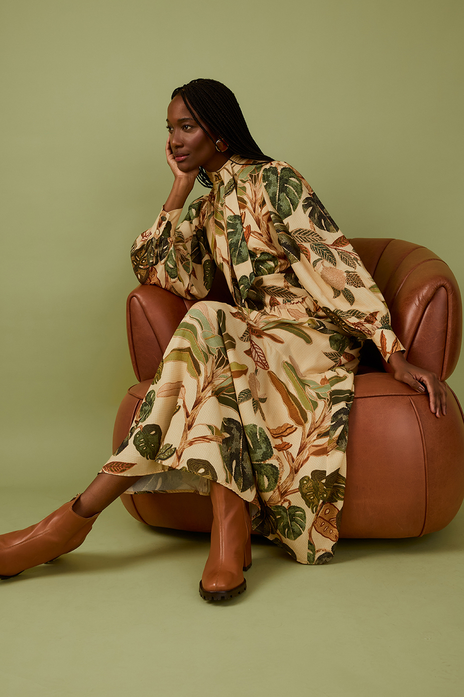 Tropikat Print Dress