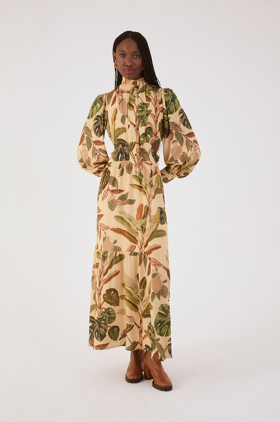 Tropikat Print Dress