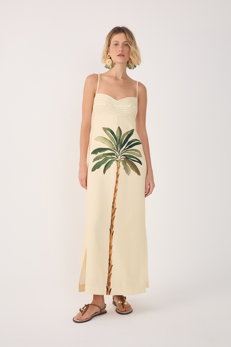 Vestido Midi Linho Estampa Tropicana_2