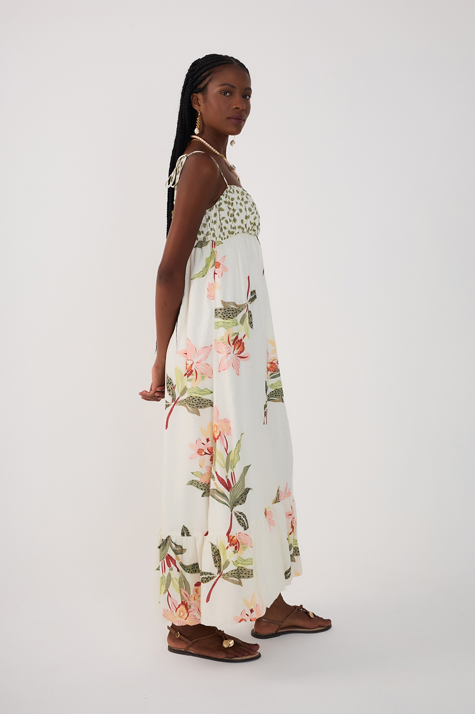 Off-White Verdejar Ruched Midi Dress_3