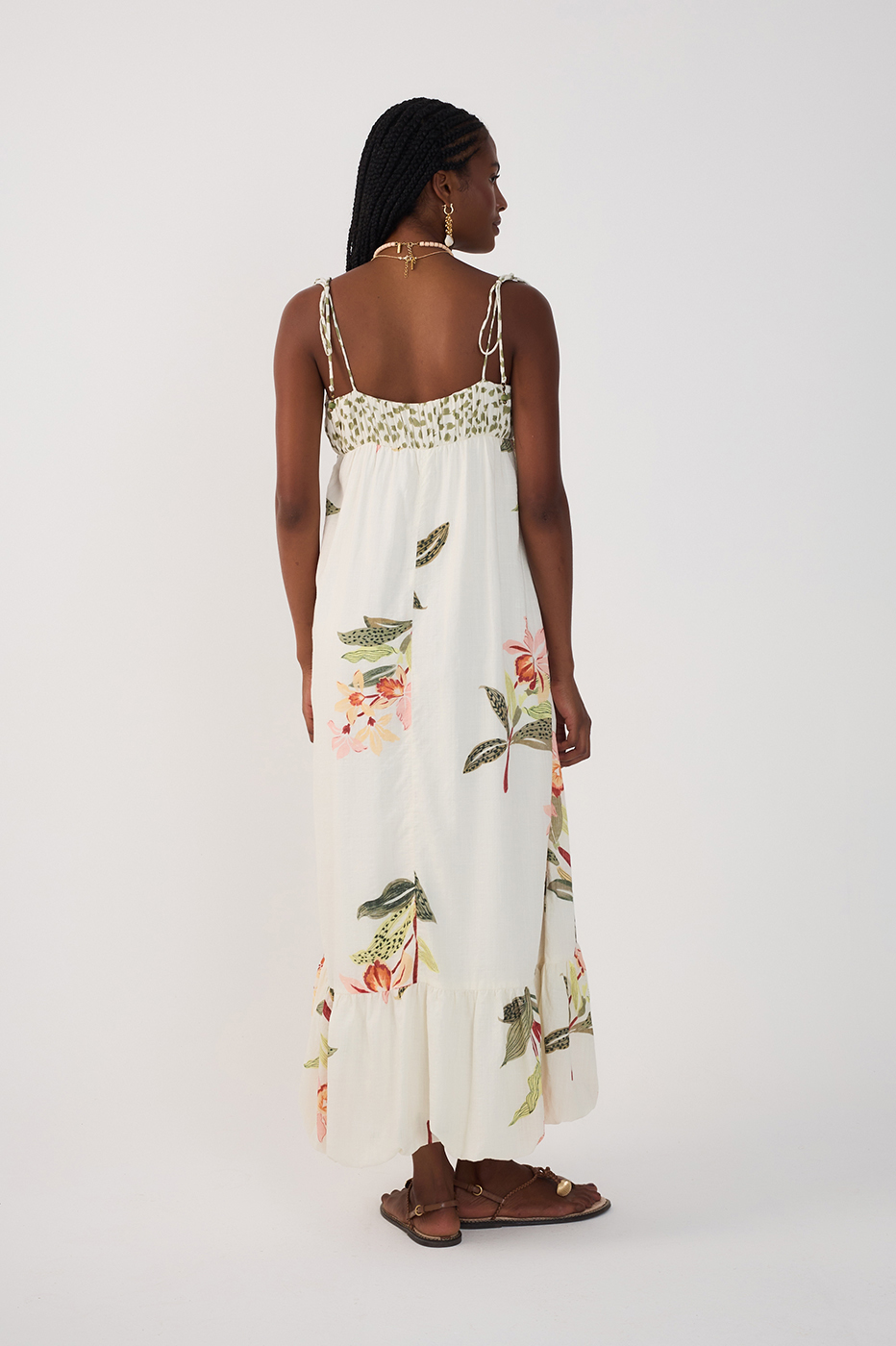 Off-White Verdejar Ruched Midi Dress_6