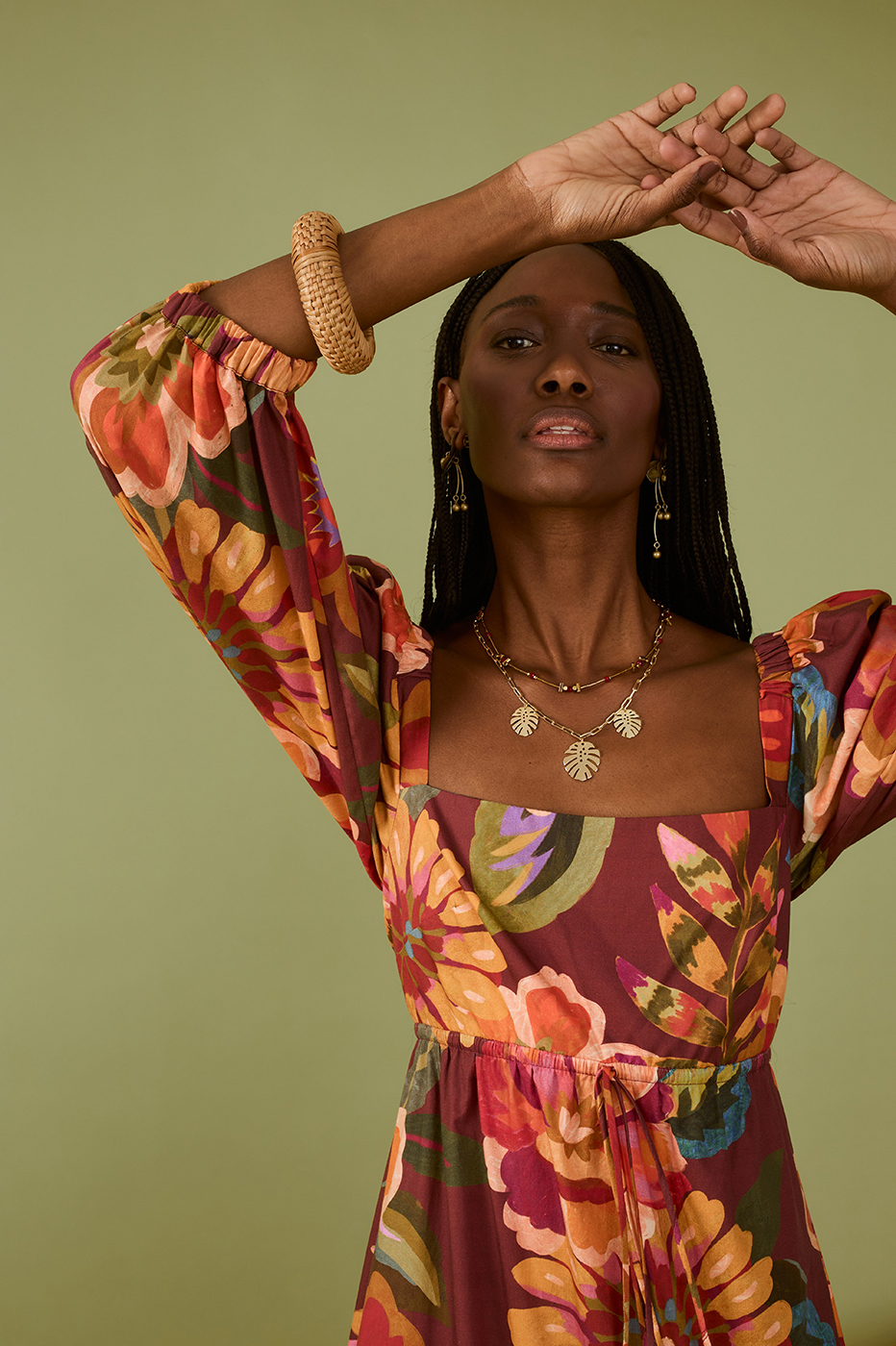 Garden Print Midi Dress