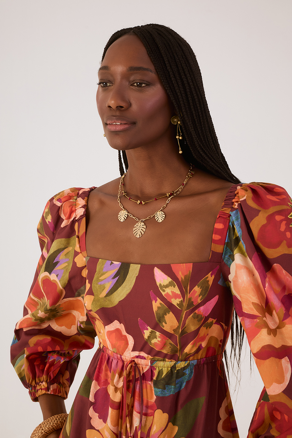 Garden Print Midi Dress