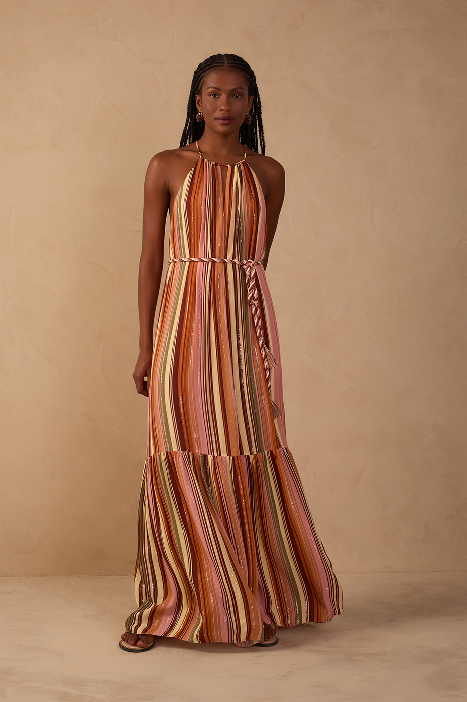 Bosque Print Lurex Maxi Dress_1