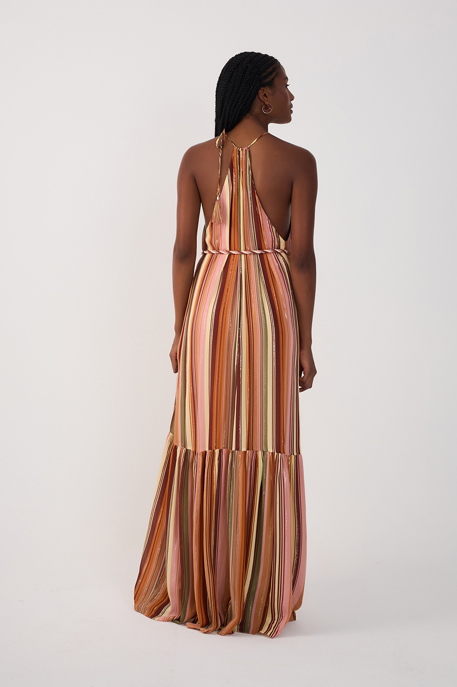 Bosque Print Lurex Maxi Dress