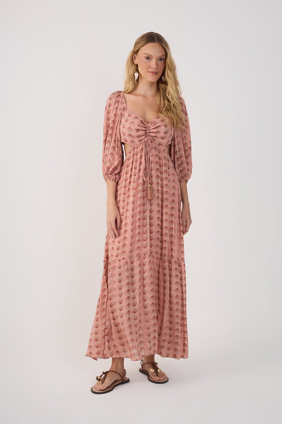 Pink Maresia Lurex Cut-Out Maxi Dress_2