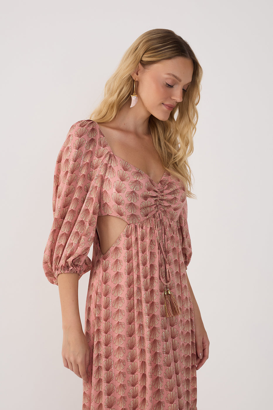 Pink Maresia Lurex Cut-Out Maxi Dress_3