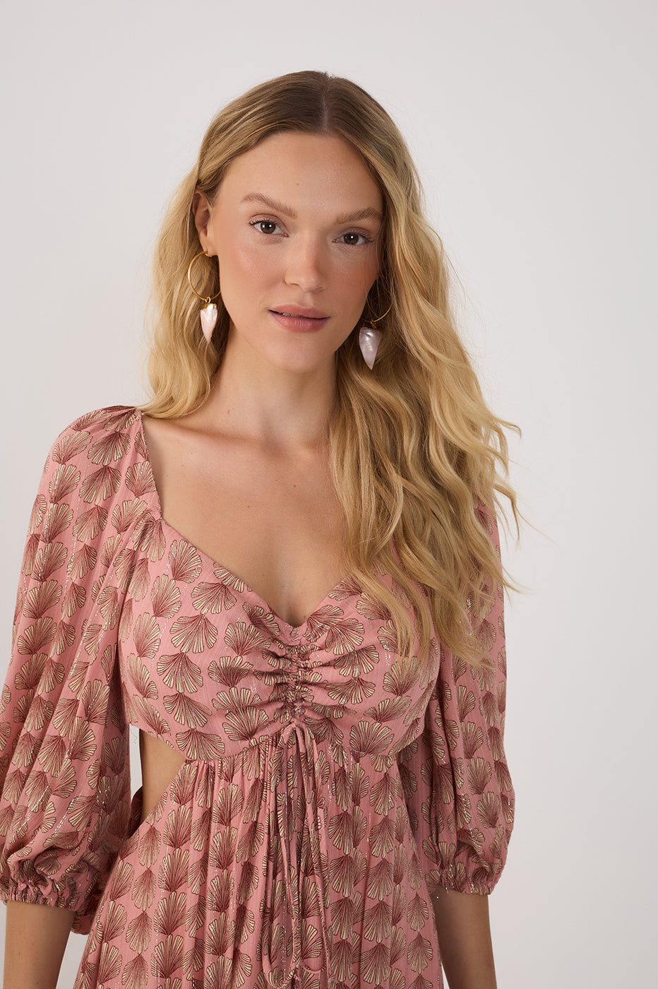 Pink Maresia Lurex Cut-Out Maxi Dress_4