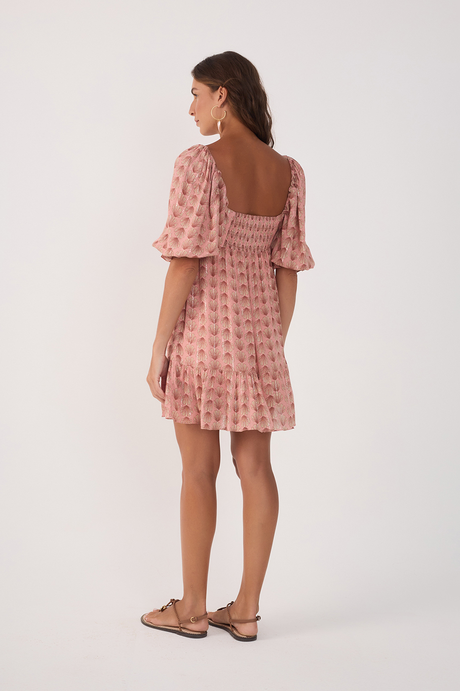 Pink Maresia Lurex Ruched Mini Dress_6