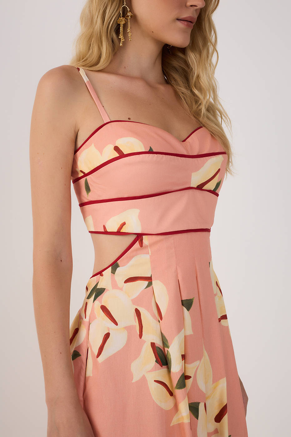 Vestido Midi Tricoline Estampa Antúrio_4