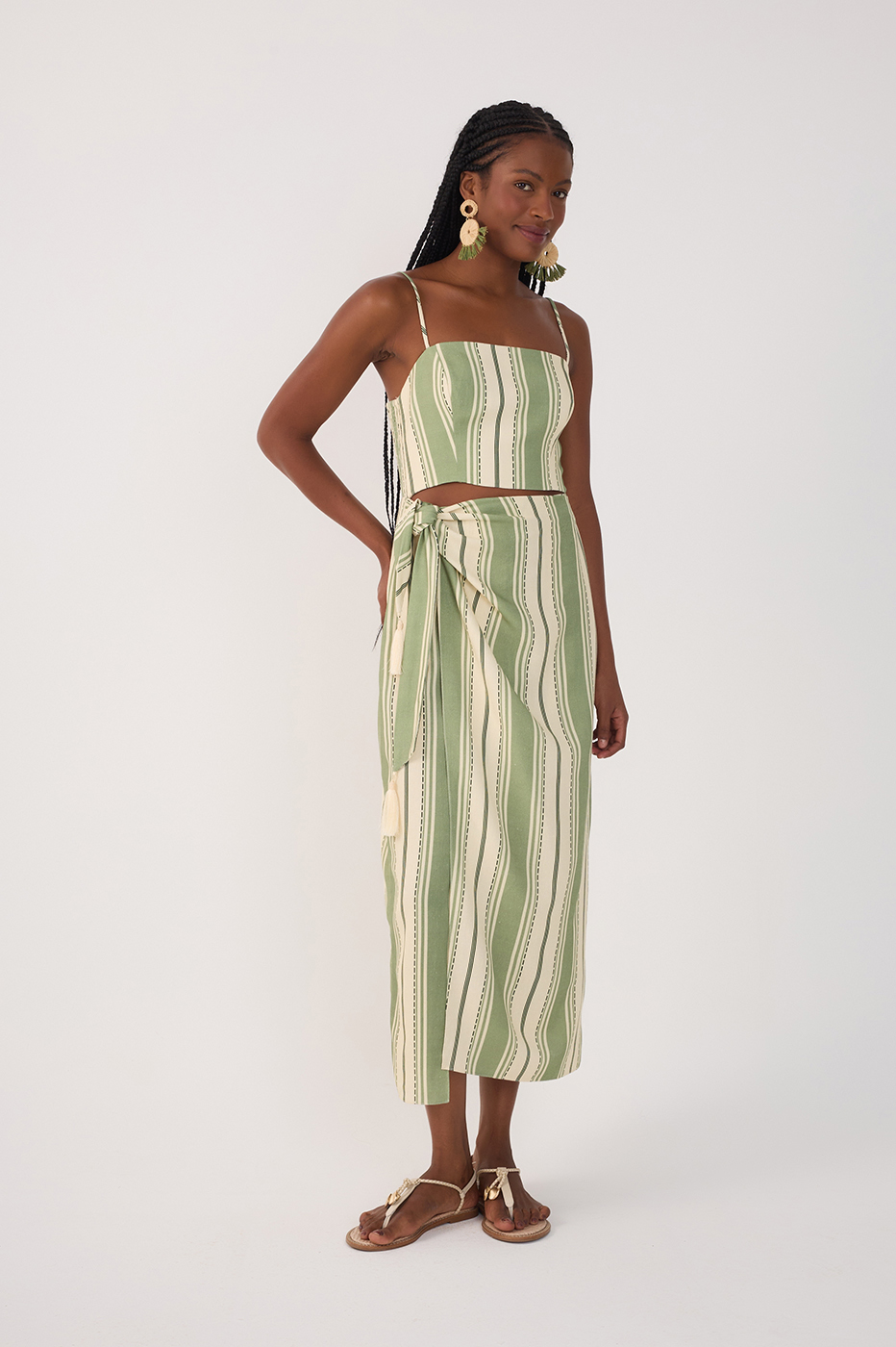 Green Descanso Sleeveless Midi Dress_2