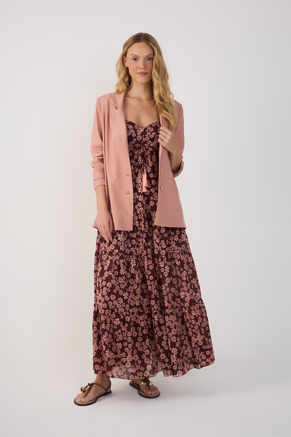 Cropped Margaridas Rosa Print Dress_2