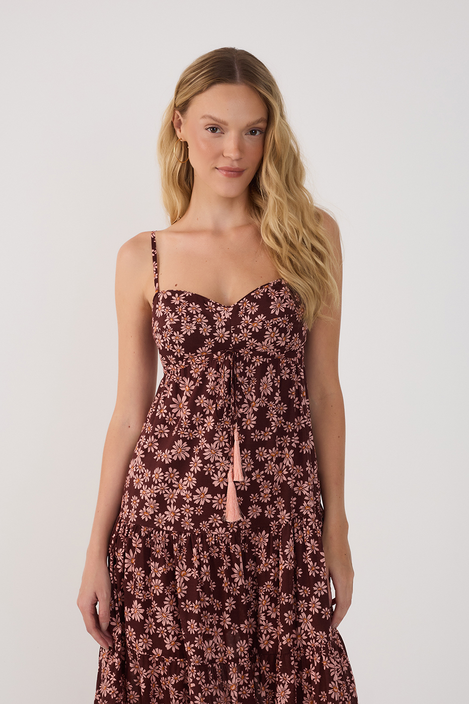 Cropped Margaridas Rosa Print Dress_4