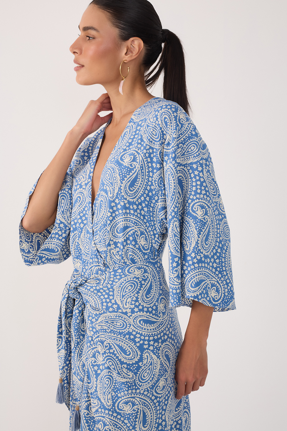 Céu Sereno Print Cut-Out Midi Dress