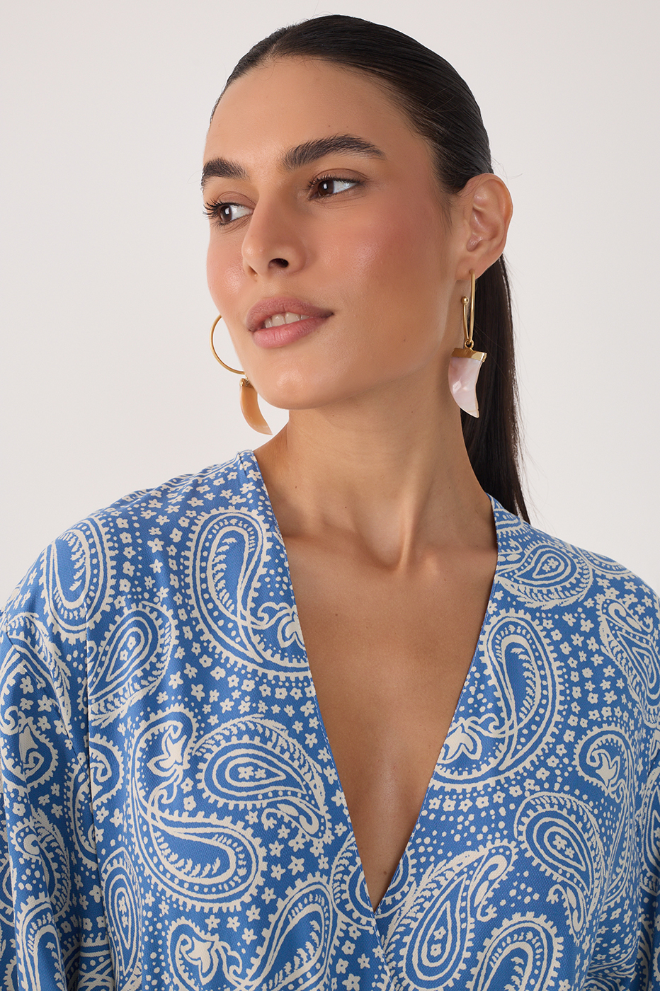 Céu Sereno Print Cut-Out Midi Dress