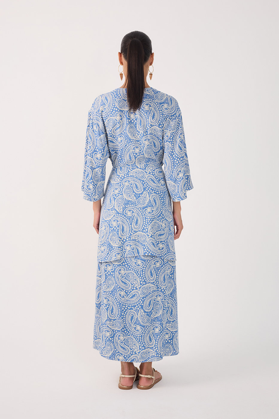 Céu Sereno Print Cut-Out Midi Dress