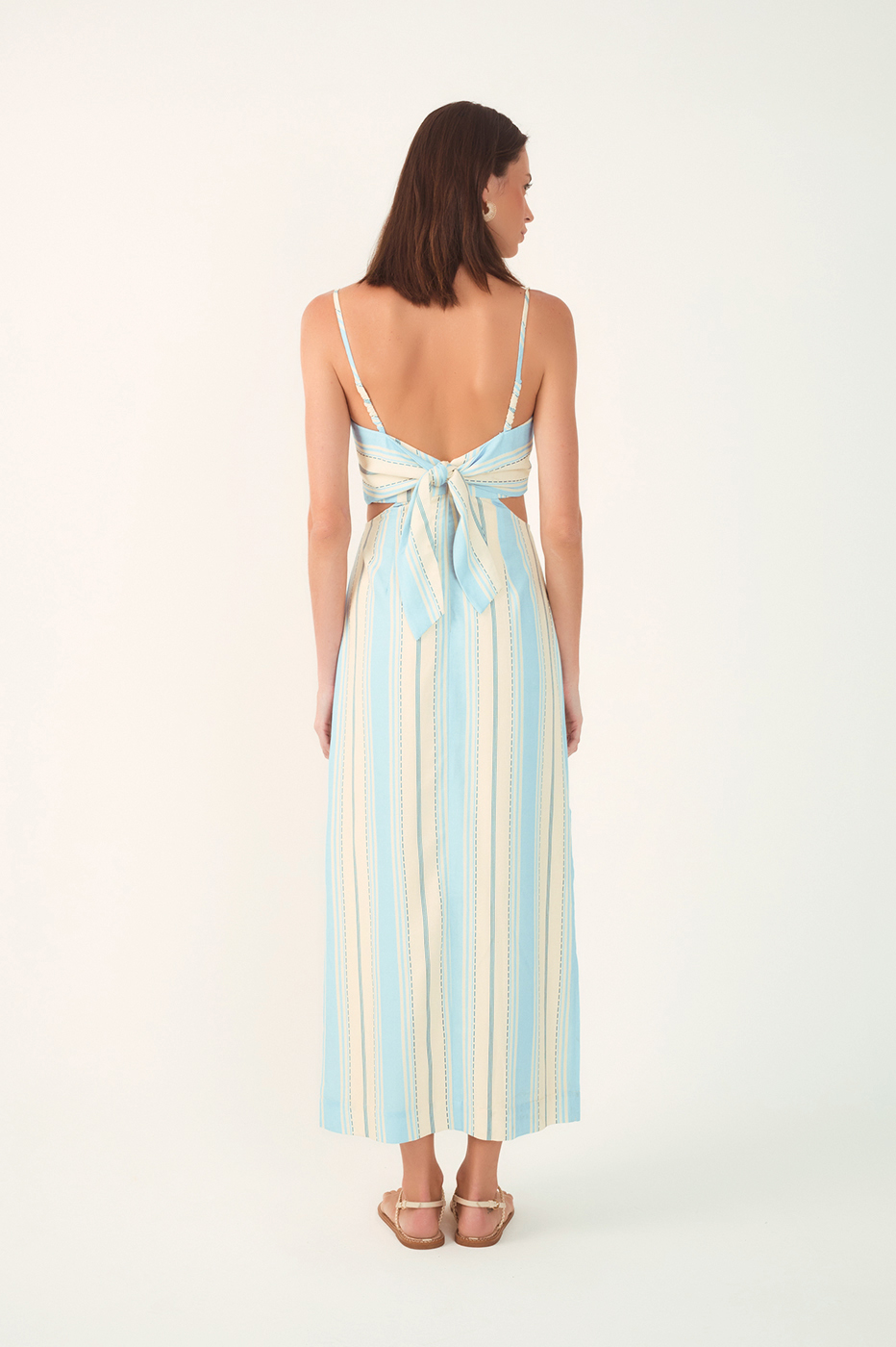 Cropped Descanso Azul Print Dress_6