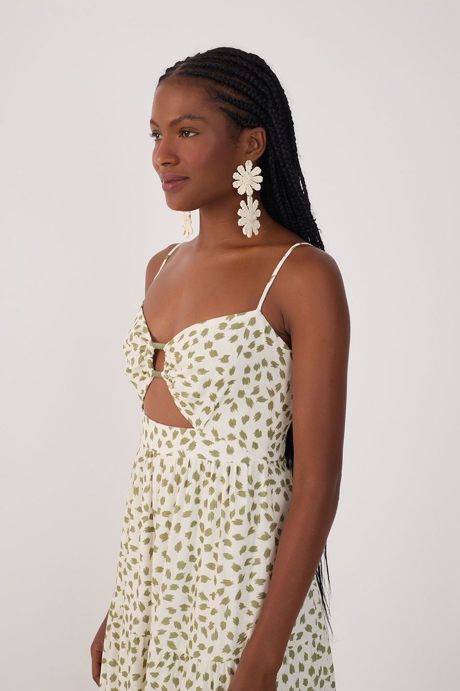 Vestido Cropped Estampa Poá Folhagem_4