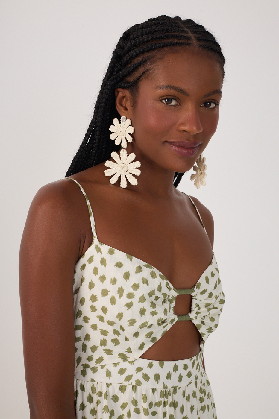 Vestido Cropped Estampa Poá Folhagem_5