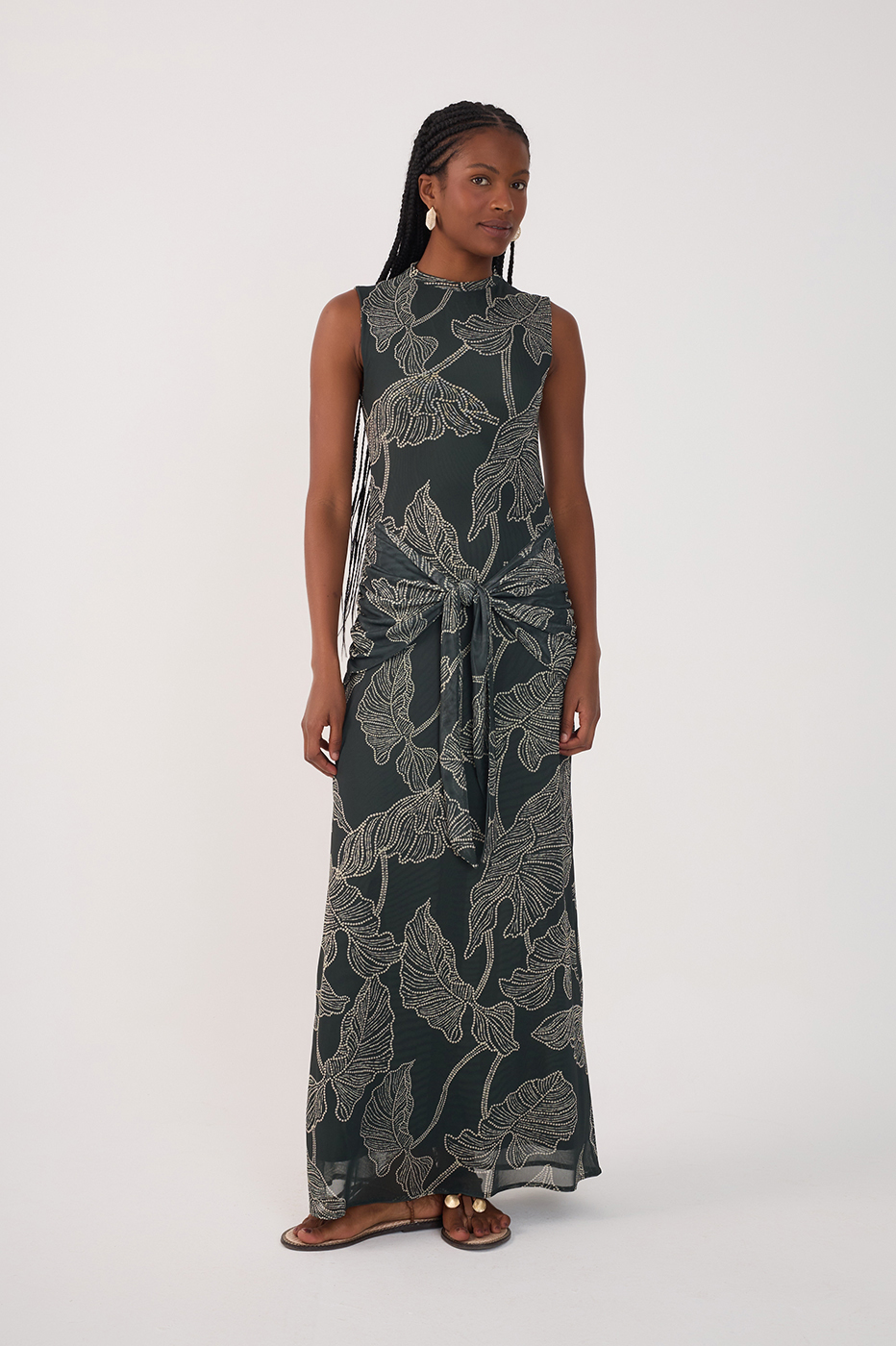 Black Ramos High Neck Tulle Maxi Dress_2