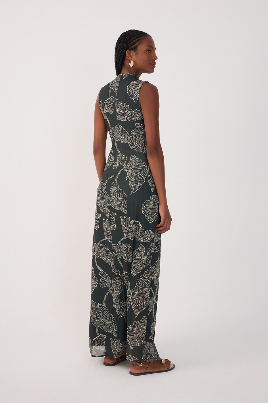 Black Ramos High Neck Tulle Maxi Dress_5