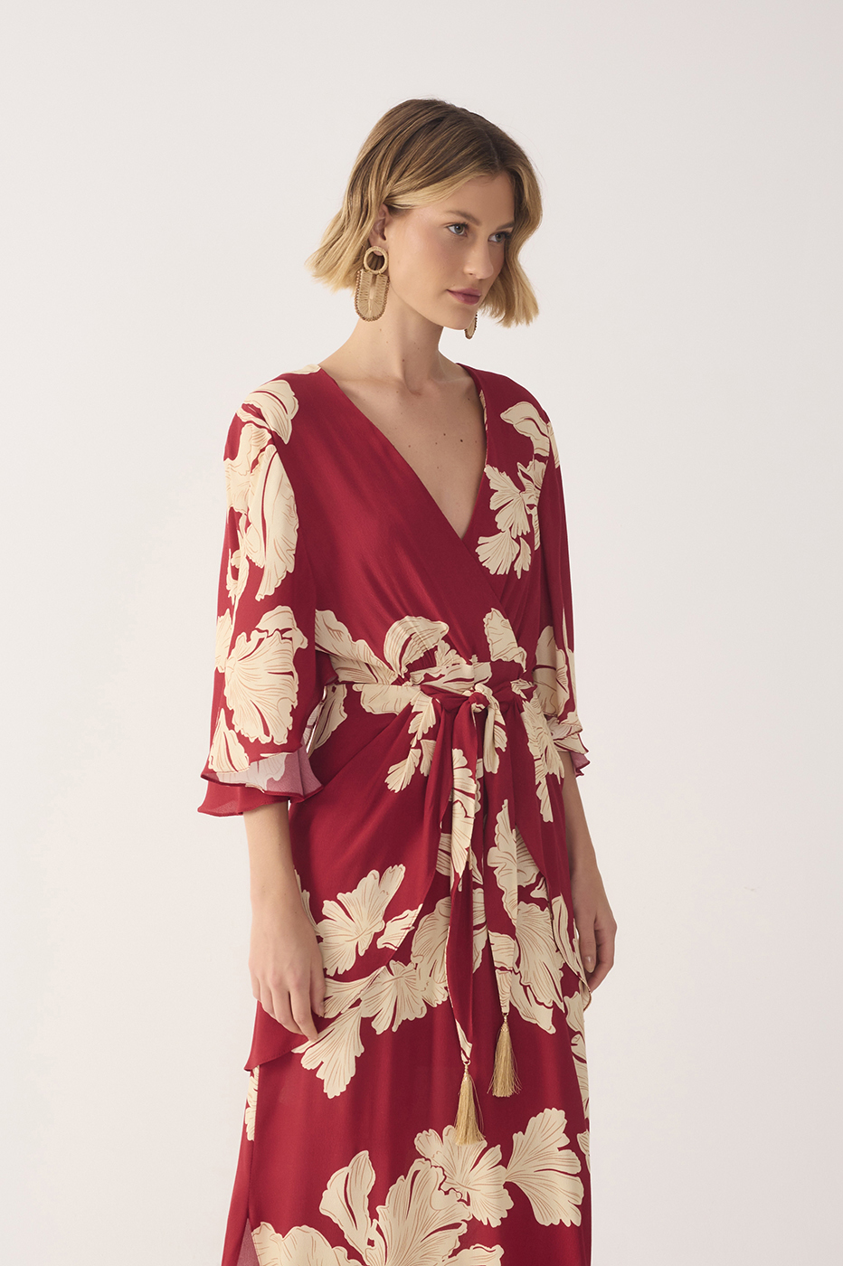 Petala Vermelha Print Cropped Dress_4