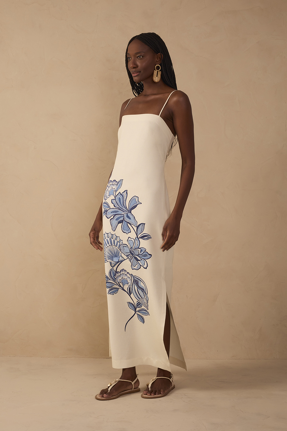 Cropped Flor Do Oceano Print Dress_1