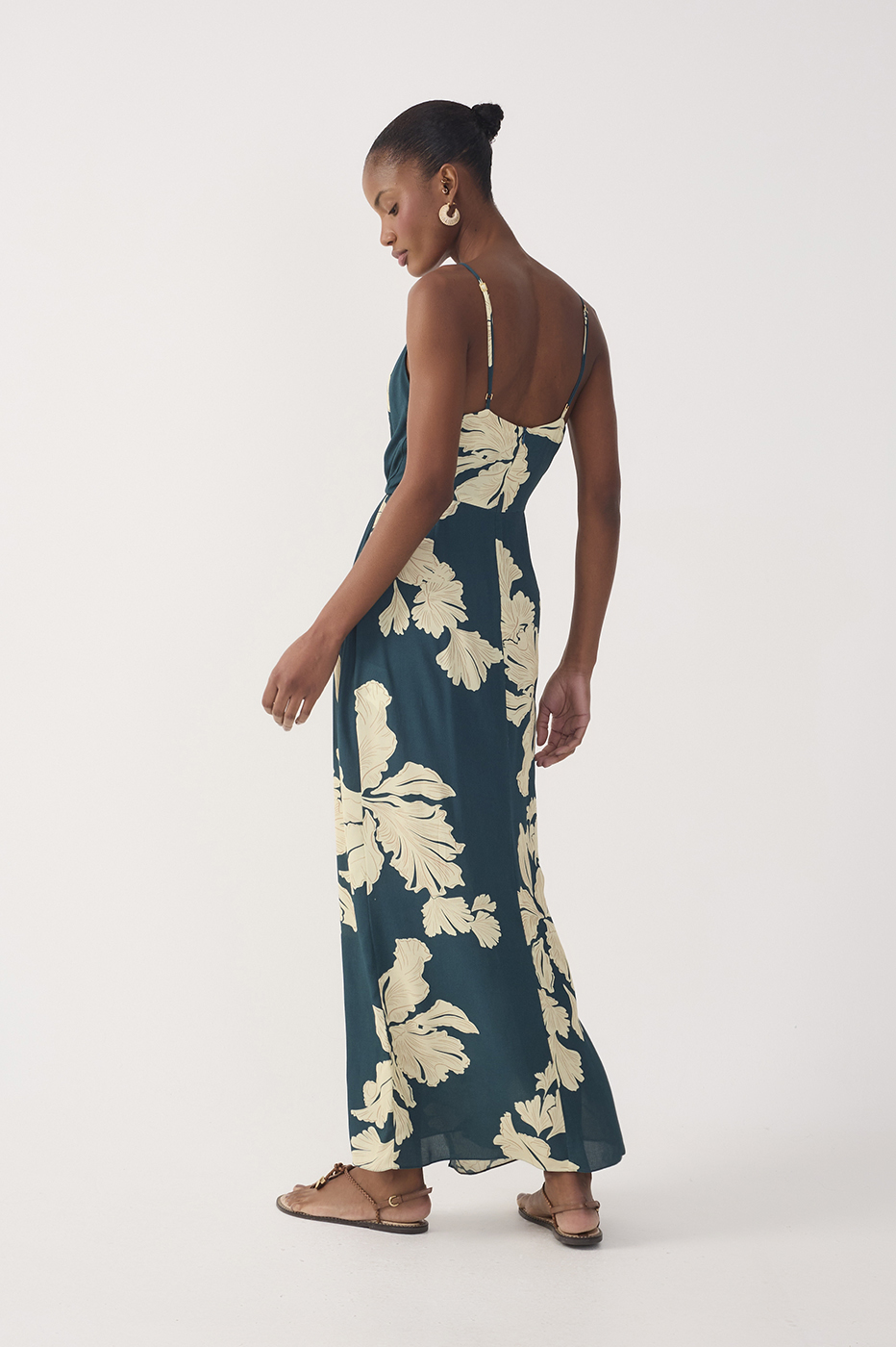 Green Pétala V Neck Wrap Maxi Dress_6