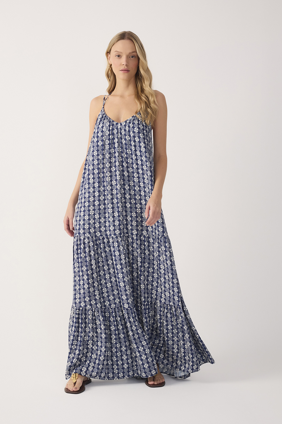 Blue Guarda Sol Tiered Sleeveless Maxi Dress_2