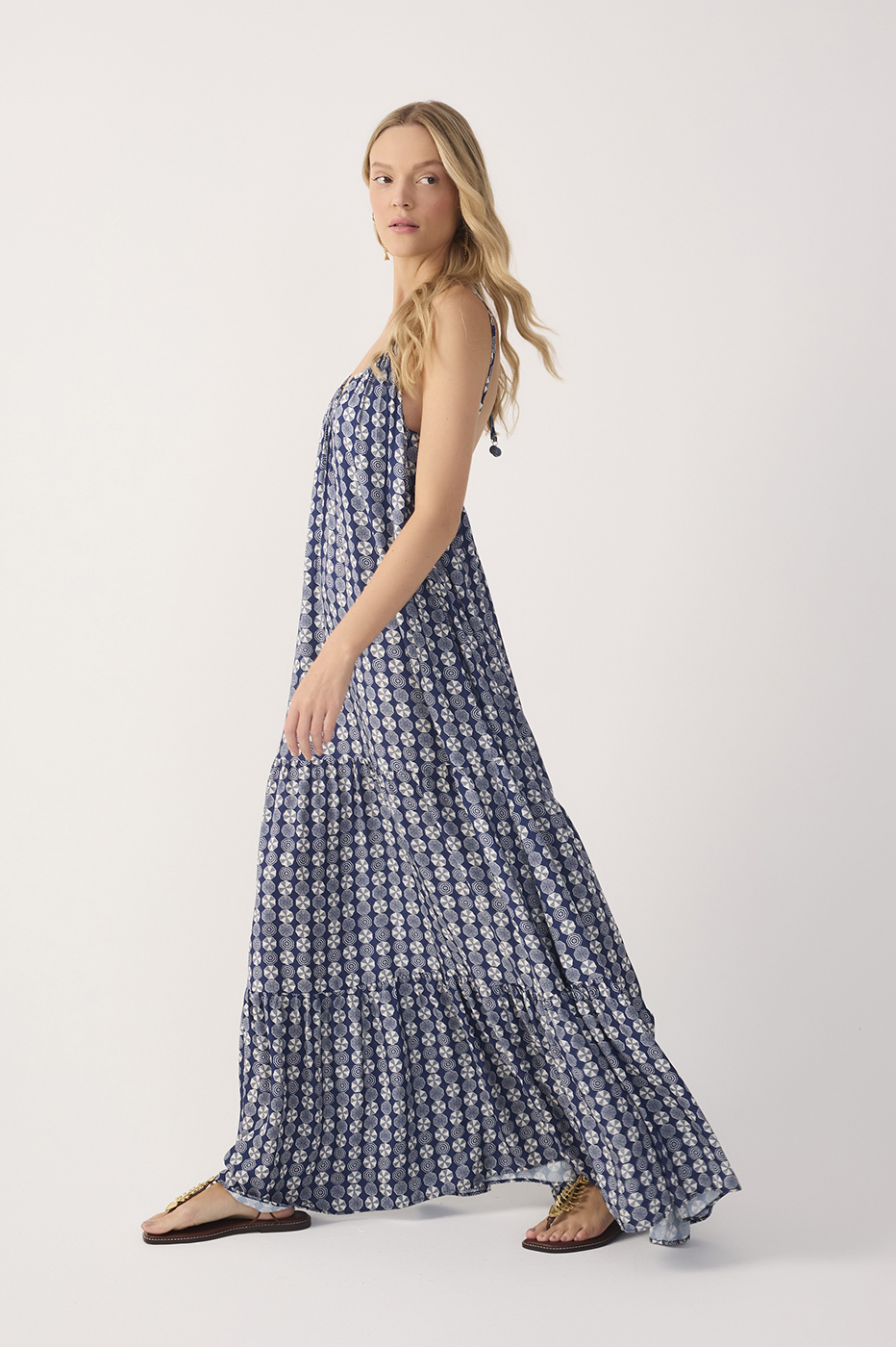 Blue Guarda Sol Tiered Sleeveless Maxi Dress_3