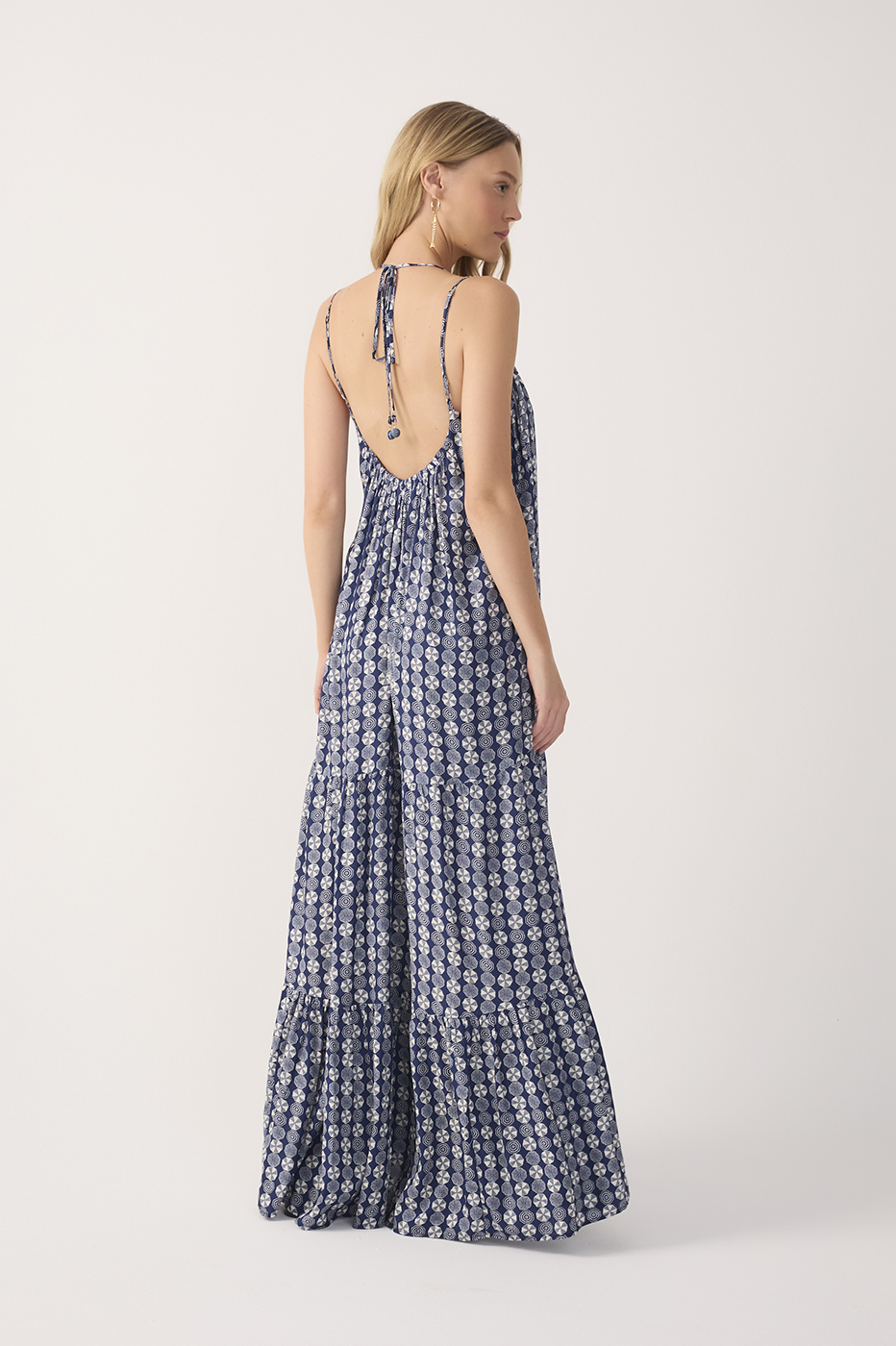 Blue Guarda Sol Tiered Sleeveless Maxi Dress_6