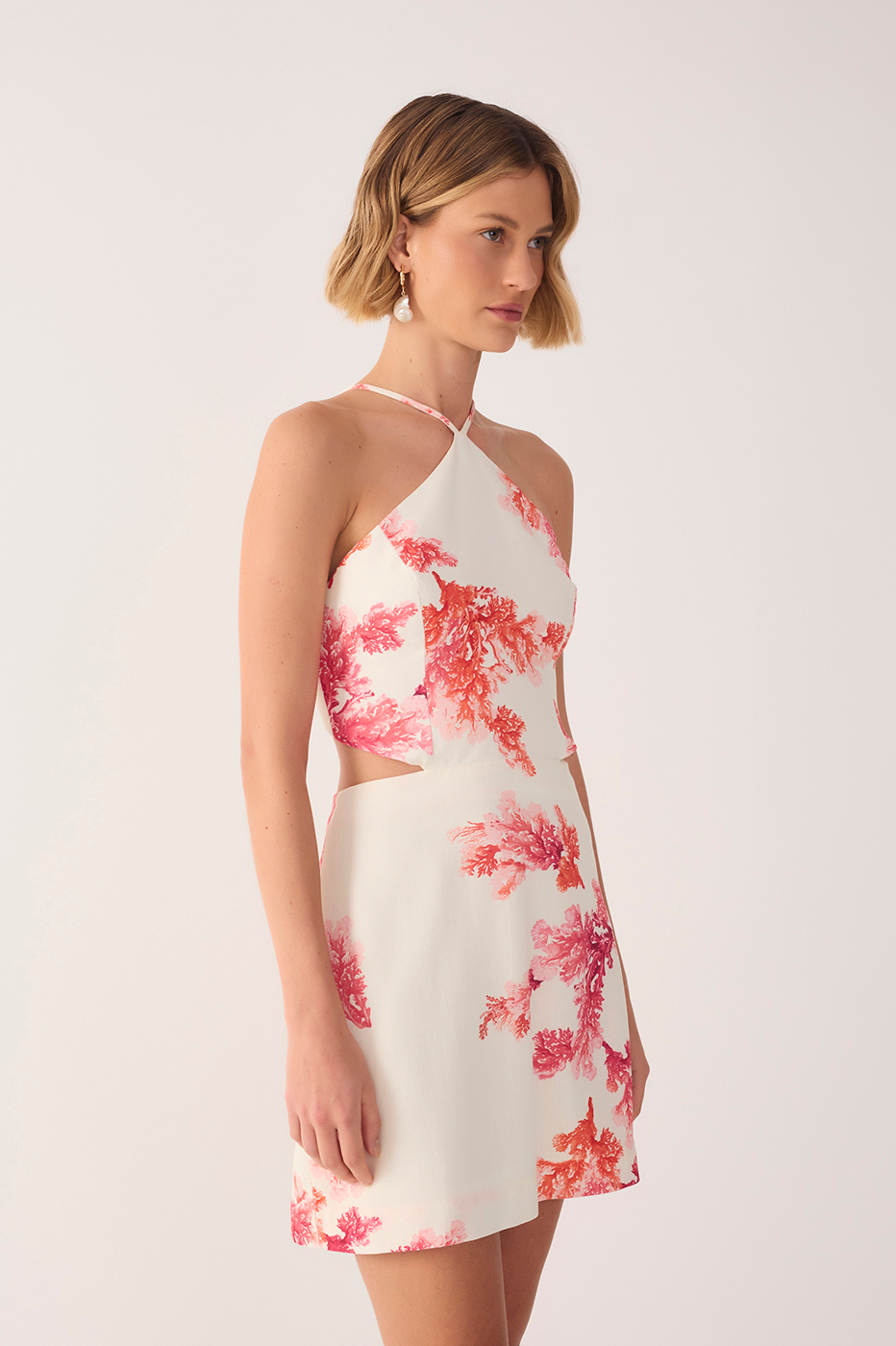 Coral Print Linen Dress_4