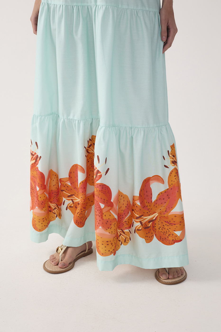 Blue Lírios Tricoline Cotton Maxi Dress_6