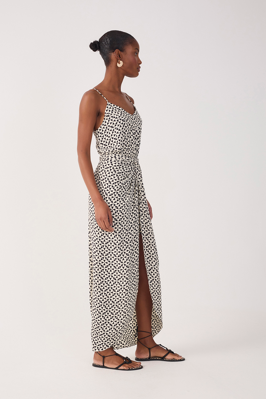 Off-White Vento Wrap Front Slit Maxi Dress_3