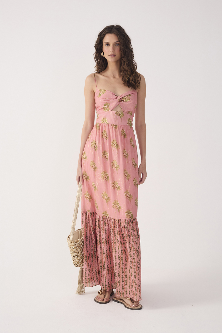 Pink Oásis Cut-Out Tiered Maxi Dress_2
