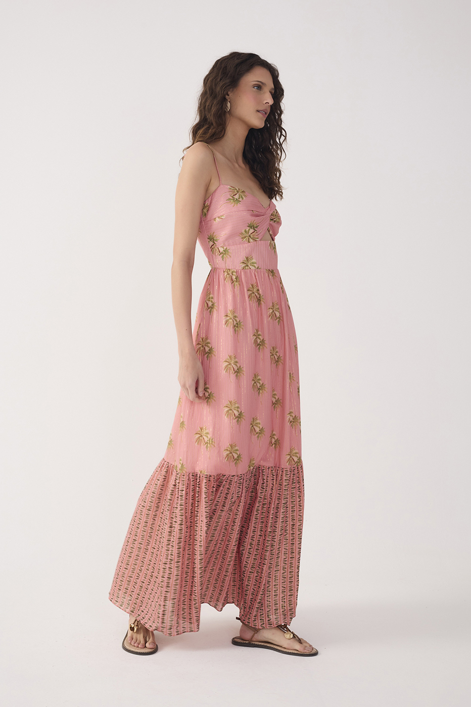 Pink Oásis Cut-Out Tiered Maxi Dress_4
