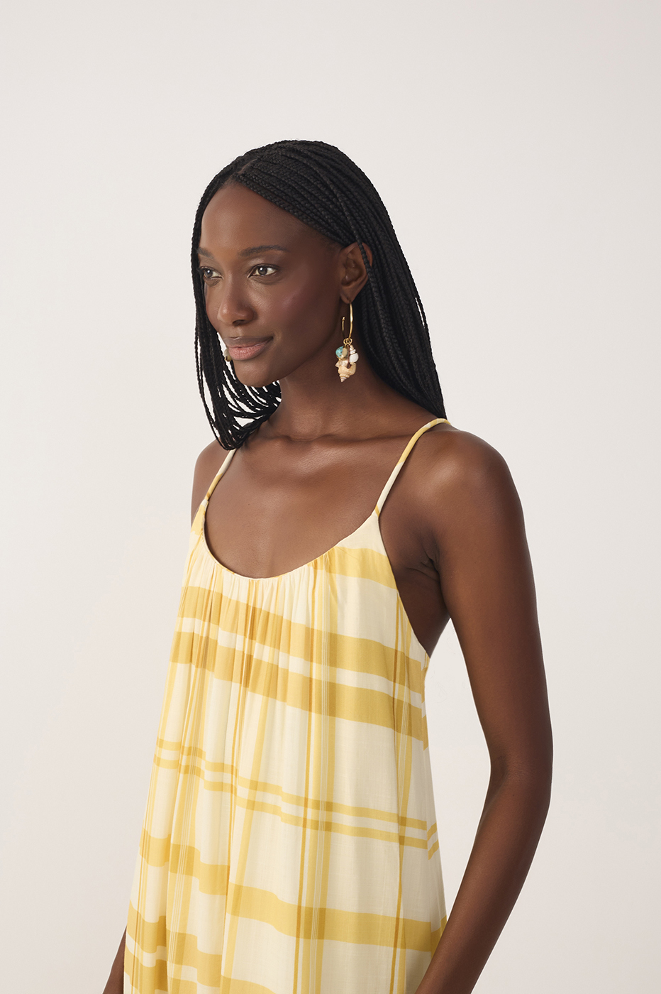 Yellow Frescor Sleeveless Tiered Maxi Dress_4