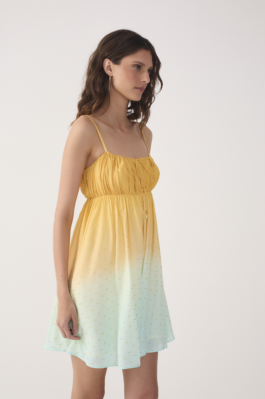 Bicolor Nascente Ruched Lurex Mini Dress_4