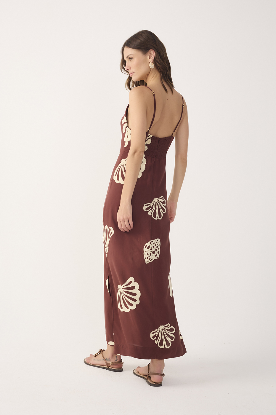 Brown Mares Cut-Out Smocked Sleeveless Maxi Dress_6