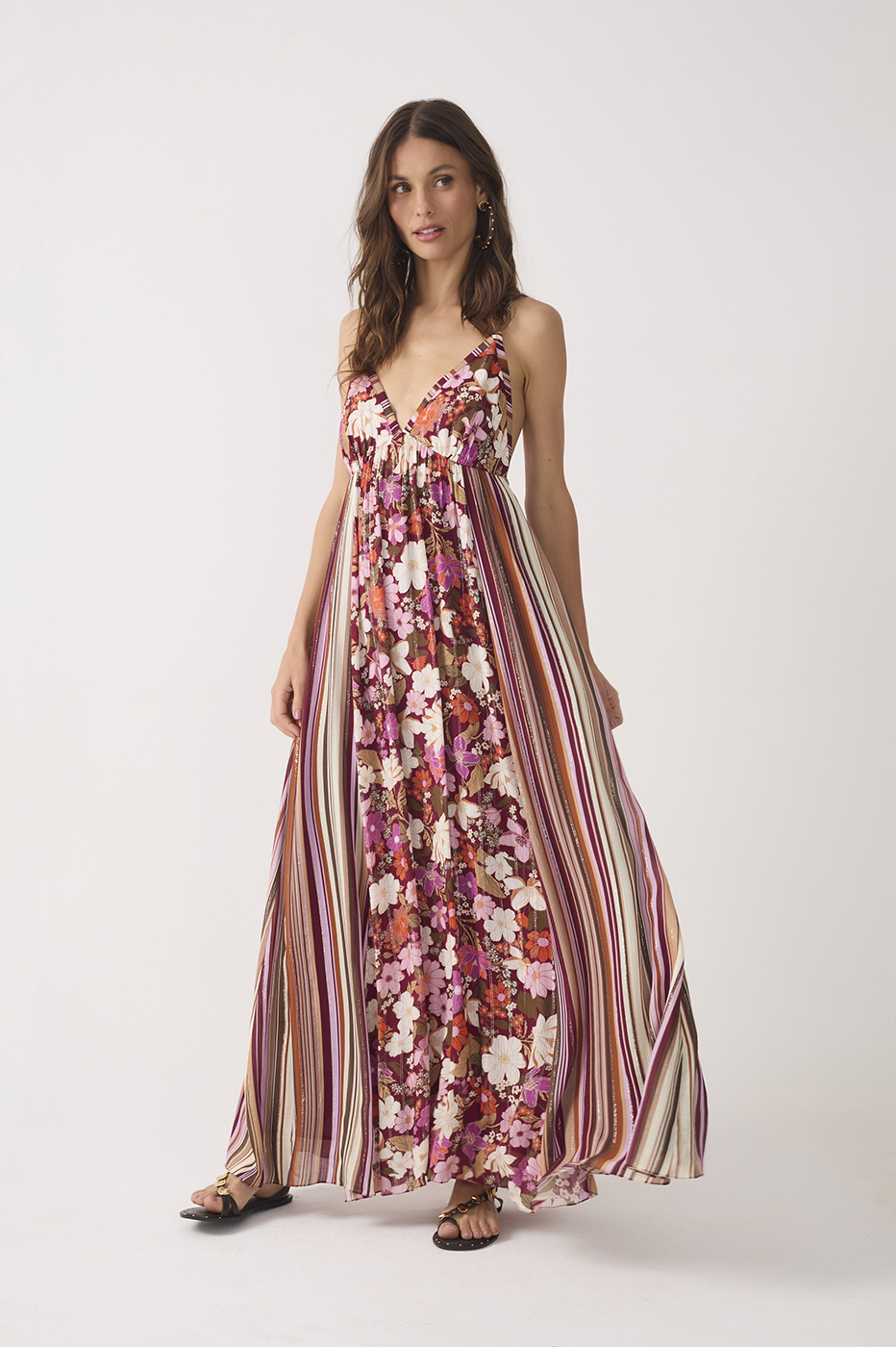Mixed Jasmin Lurex Sleeveless Maxi Dress_2